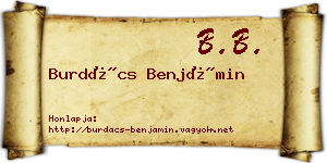 Burdács Benjámin névjegykártya